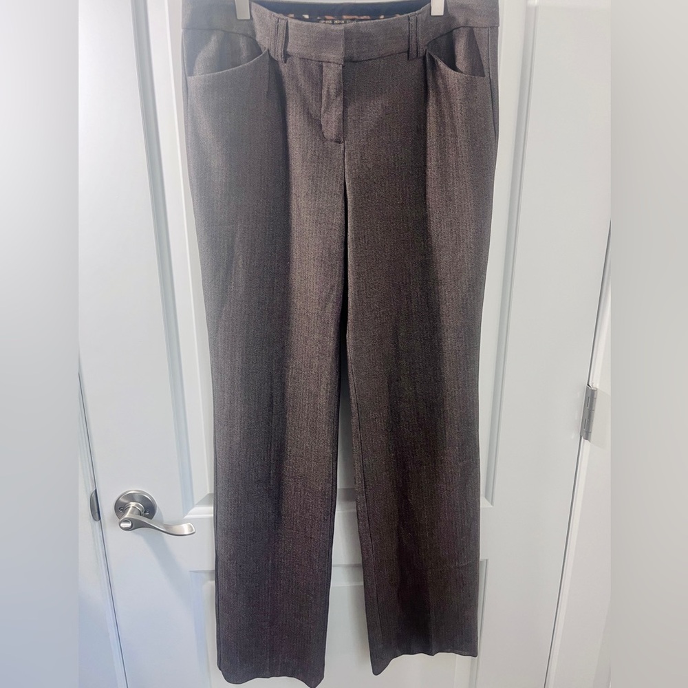 Express The Editor Brown Straight Leg Work Pants - Size 8R